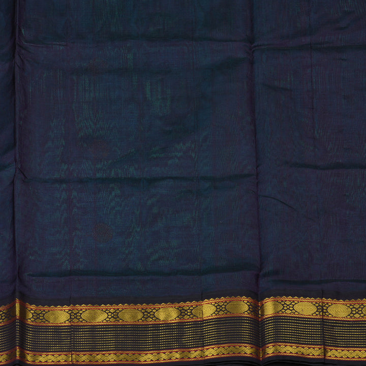Hayagrivas Handloom Sea Blue Pure Silk Cotton Saree with Nagapazham Shade Border KBE783H4-21