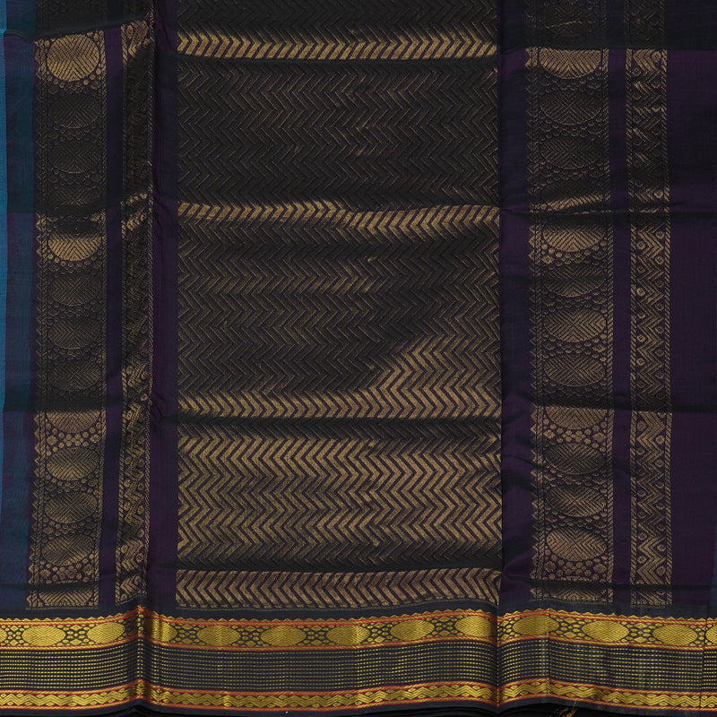 Hayagrivas Handloom Sea Blue Pure Silk Cotton Saree with Nagapazham Shade Border KBE783H4-21