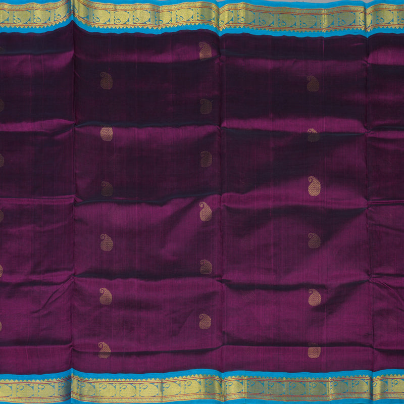 Hayagrivas Wine Purple Pure Silk Cotton Saree KBE783H4-4