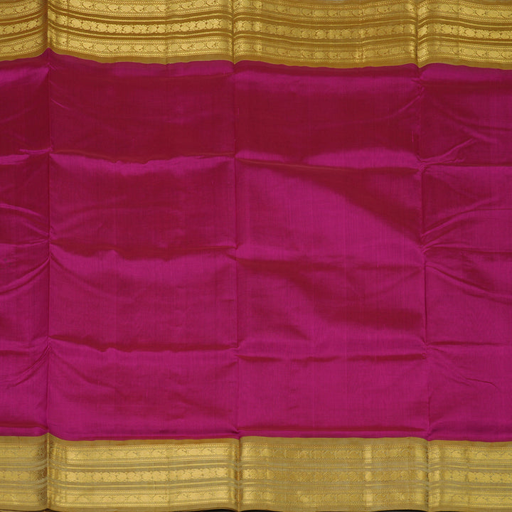 Hayagrivas Handloom Magenta Pure Silk Cotton Saree with Antique Gold Border KBE784H1-3