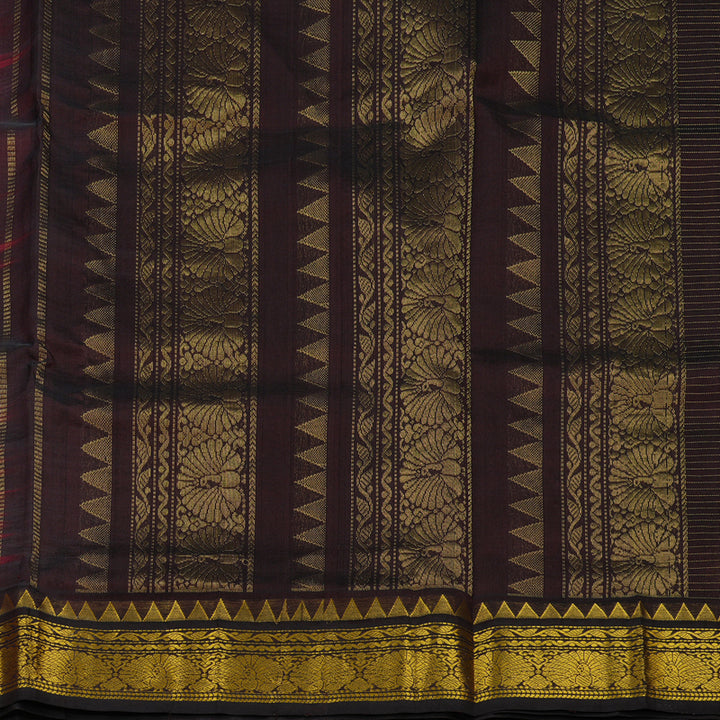 Hayagrivas Handloom Deep Pink Pure Silk Cotton Saree with Black Border KBE784H4-10