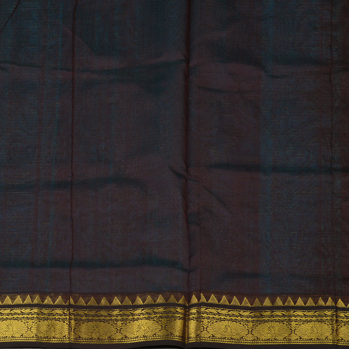 Hayagrivas Sky Blue Pure Cotton Saree with Deep Brown Border KBE784H4-14