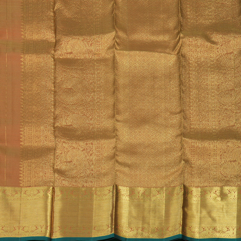 Hayagrivas Handloom Honey Mustard Kanjivaram Silk Saree with Deep Manthalir Edging KBE786H16-2