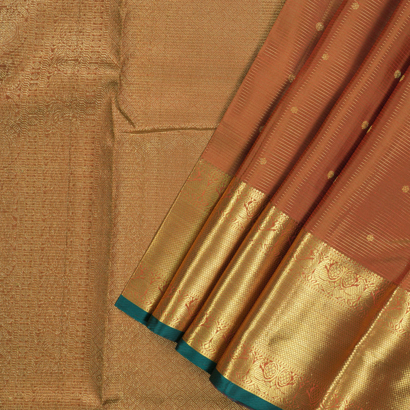 Hayagrivas Handloom Honey Mustard Kanjivaram Silk Saree with Deep Manthalir Edging KBE786H16-2