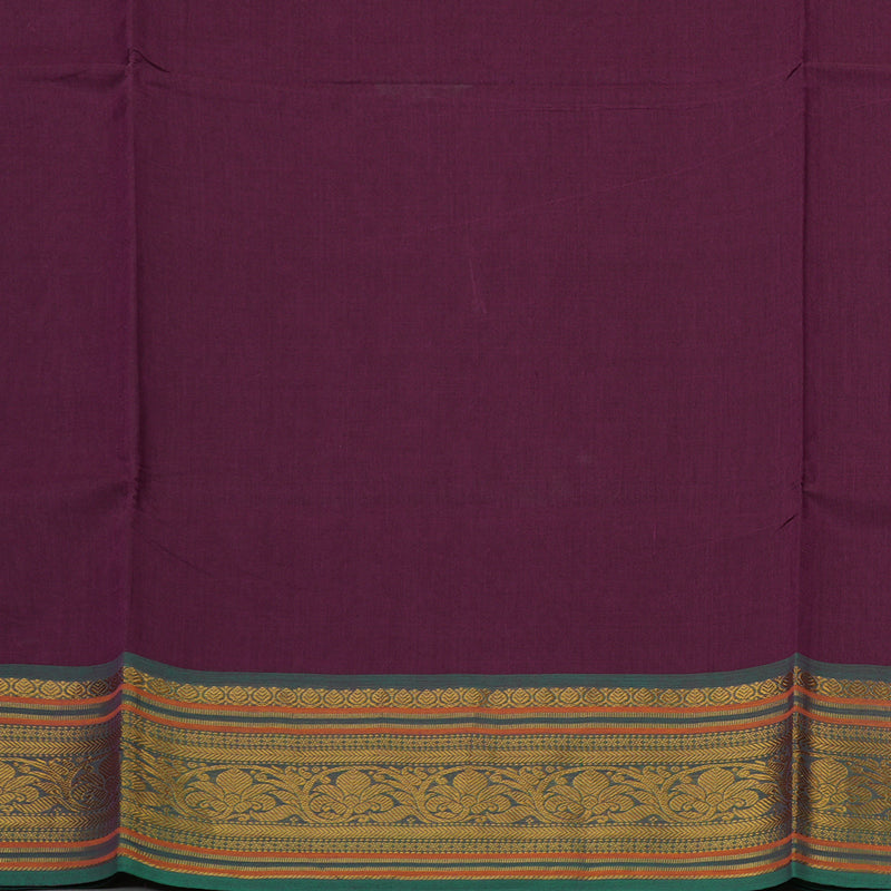 Hayagrivas Handloom Pure Cotton Saree in Vivid Dark Purple KBE78D1-2