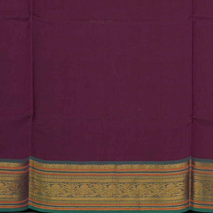 Hayagrivas Handloom Pure Cotton Saree in Vivid Dark Purple KBE78D1-2