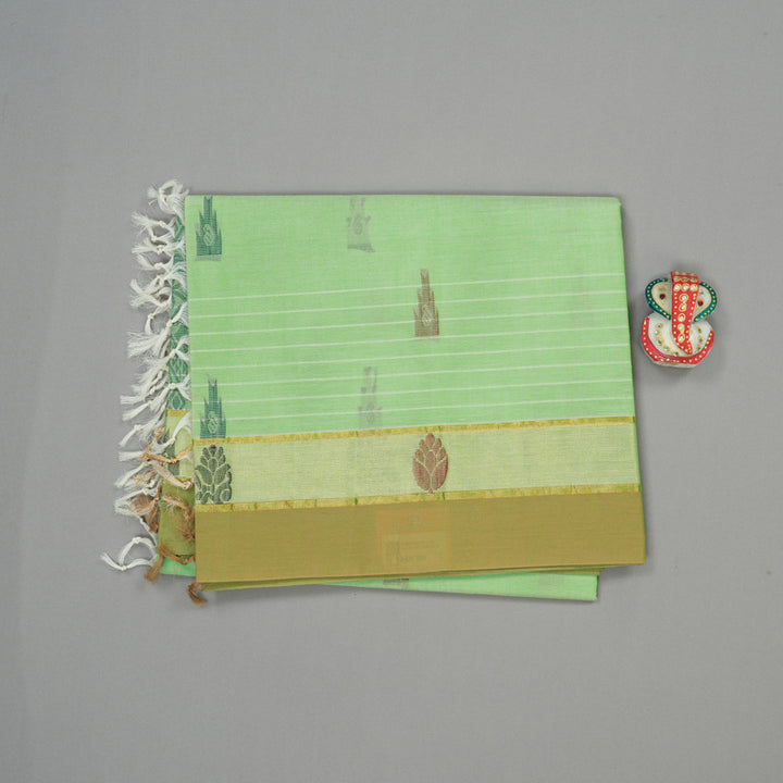 Hayagrivas Handloom Pure Cotton Saree in Regal Apple Green  KBE78D12-21