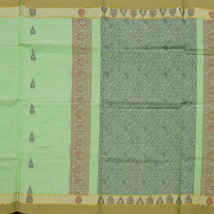 Hayagrivas Handloom Pure Cotton Saree in Regal Apple Green  KBE78D12-21