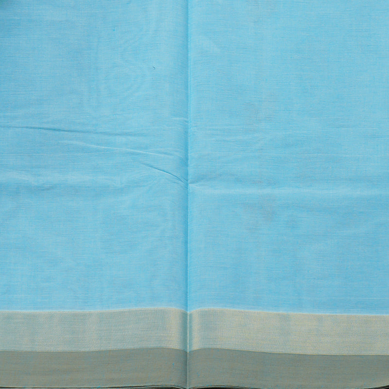 Hayagrivas Handloom Pure Cotton Saree in Bold Sky Blue KBE78D12-28