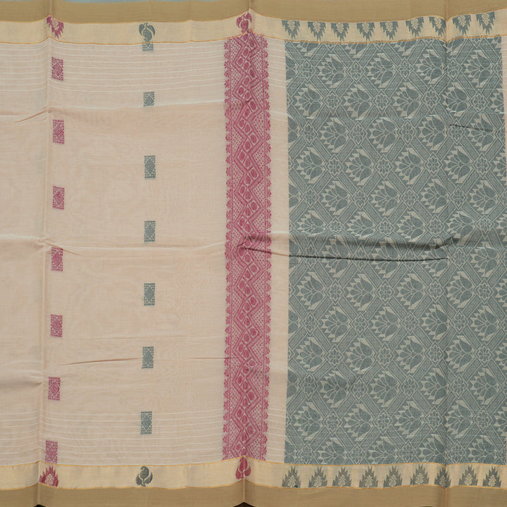 Hayagrivas Handloom Pure Cotton Saree in Classic Sandal KBE78D12-32