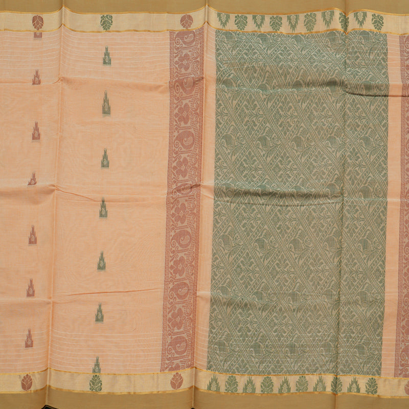 Hayagrivas Handloom Pure Cotton Saree in Chic Peach Brown KBE78D12-33