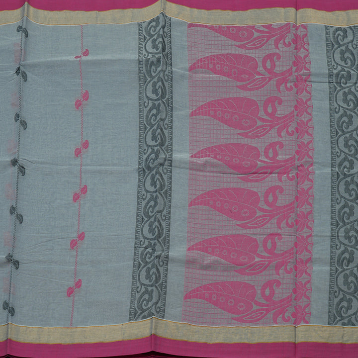 Hayagrivas Handloom Pure Cotton Saree in Light-hearted Grey KBE78D12-8