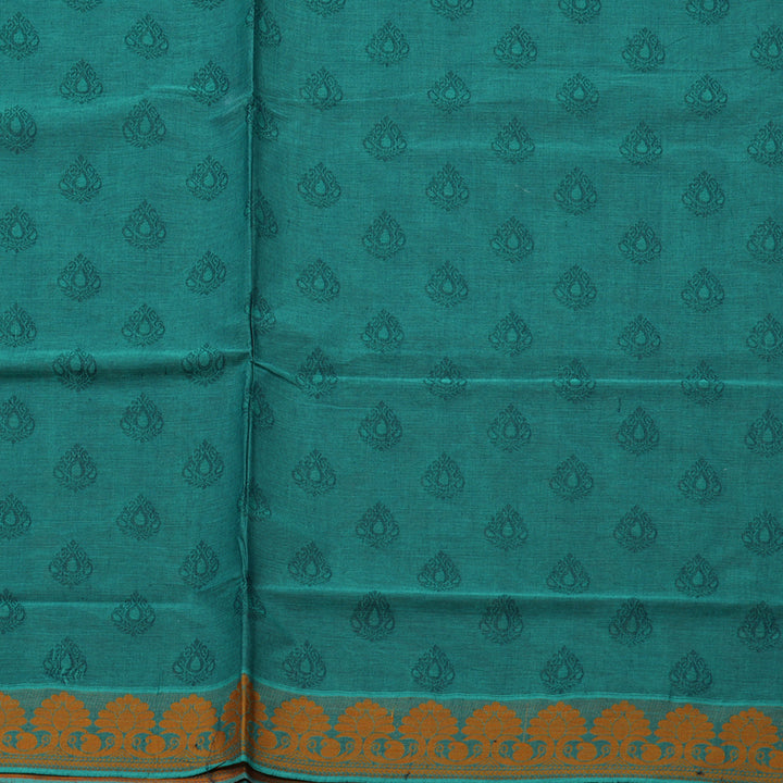 Hayagrivas Handloom Pure Cotton Saree in Warm-toned Sky Blue With Maroon KBE78D13-13
