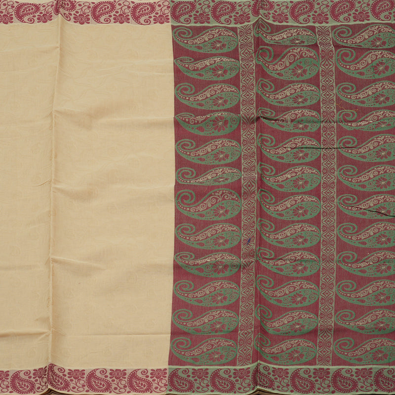 Hayagrivas Handloom Pure Cotton Saree in Light-toned Sandal KBE78D13-20