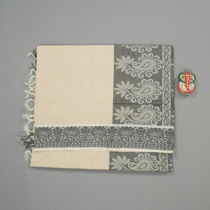 Hayagrivas Handloom Pure Cotton Saree in Tranquil Half White KBE78D13-23