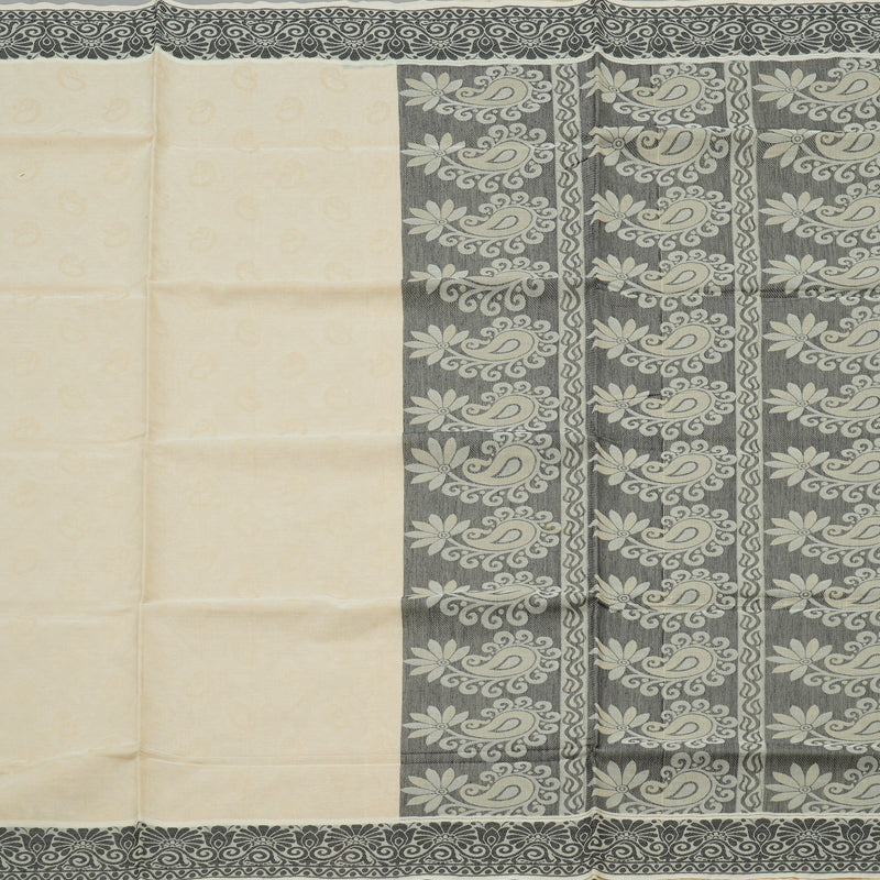 Hayagrivas Handloom Pure Cotton Saree in Tranquil Half White KBE78D13-23