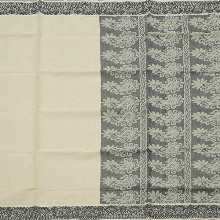 Hayagrivas Handloom Pure Cotton Saree in Tranquil Half White KBE78D13-23