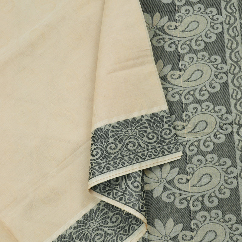 Hayagrivas Handloom Pure Cotton Saree in Tranquil Half White KBE78D13-23