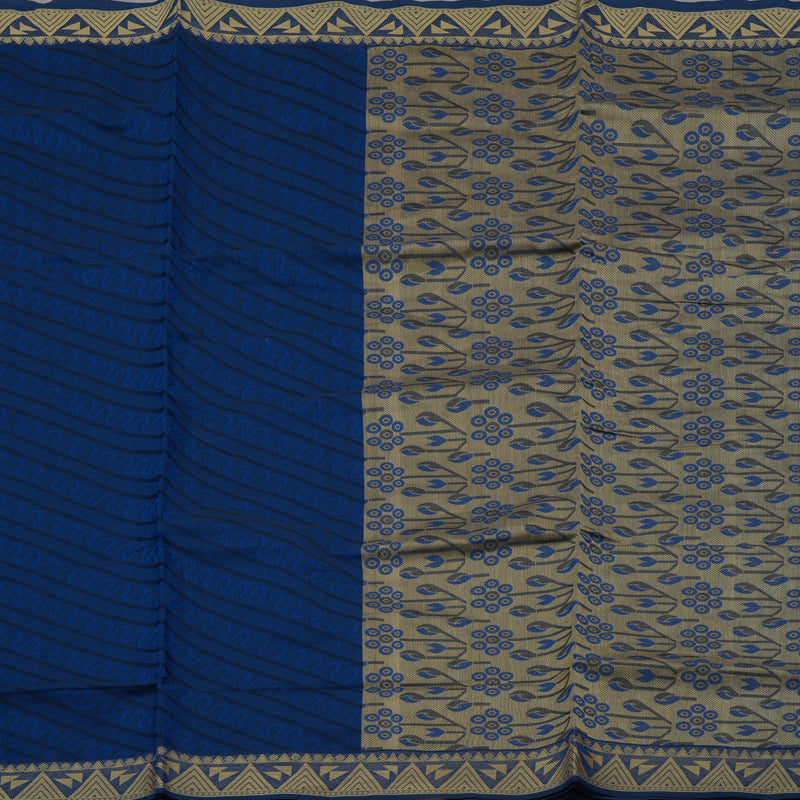Hayagrivas Handloom Pure Cotton Saree in Timeless Blue KBE78D13-41