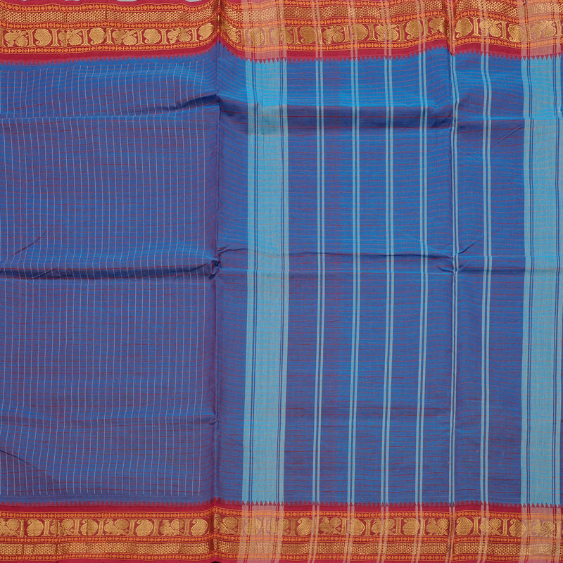Hayagrivas Handloom Pure Cotton Saree in Striking Blue KBE78D2-10