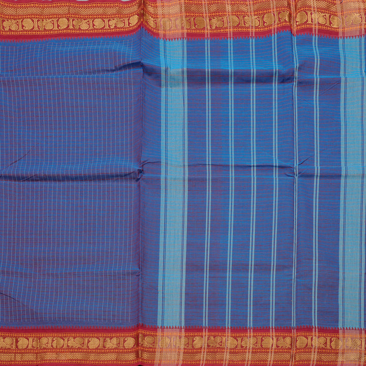 Hayagrivas Handloom Pure Cotton Saree in Striking Blue KBE78D2-10