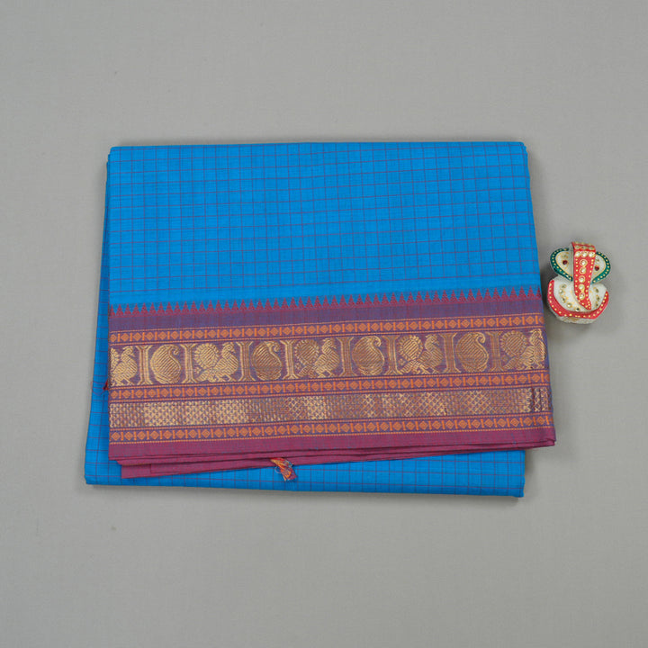 Hayagrivas Handloom Pure Cotton Saree in Refreshing Sky Blue KBE78D2-16
