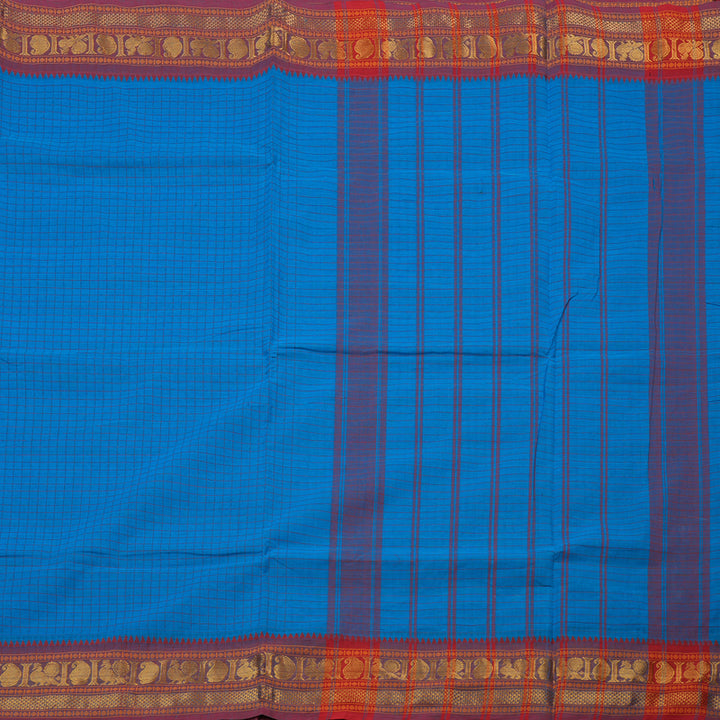 Hayagrivas Handloom Pure Cotton Saree in Refreshing Sky Blue KBE78D2-16