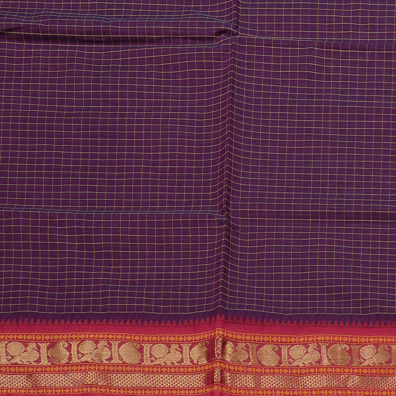 Hayagrivas Handloom Pure Cotton Saree in Gorgeous Dark Purple KBE78D2-17