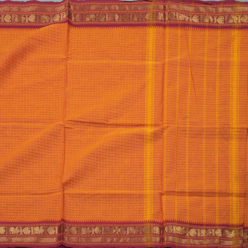 Hayagrivas Handloom Pure Cotton Saree in Bright Honey Yellow KBE78D2-20