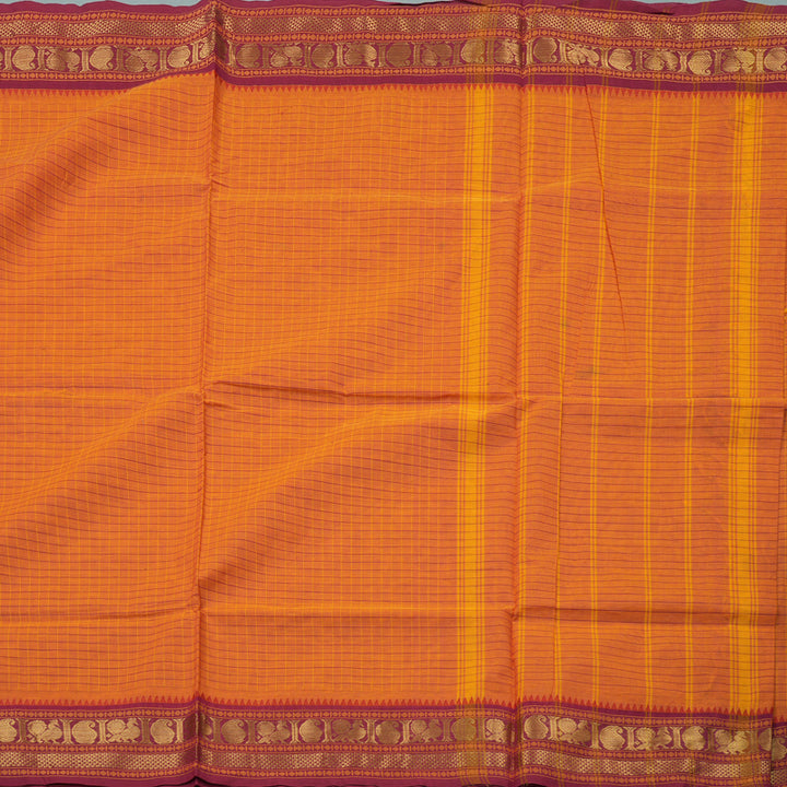 Hayagrivas Handloom Pure Cotton Saree in Bright Honey Yellow KBE78D2-20