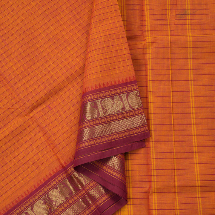 Hayagrivas Handloom Pure Cotton Saree in Bright Honey Yellow KBE78D2-20