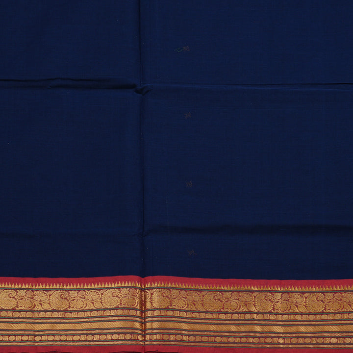 Hayagrivas Handloom Pure Cotton Saree in Stunning Dark Blue KBE78D3-9