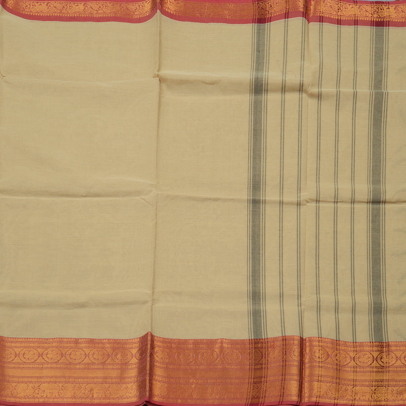 Hayagrivas Handloom Pure Cotton Saree in Soft Beige KBE78D4-12