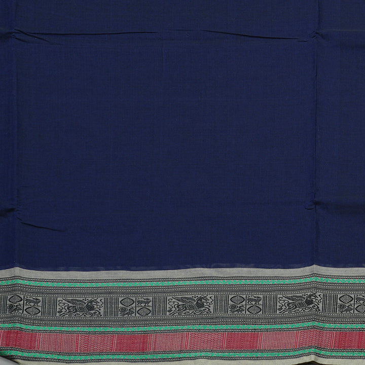 Hayagrivas Handloom Pure Cotton Saree in Majestic Dark Blue KBE78D4-16