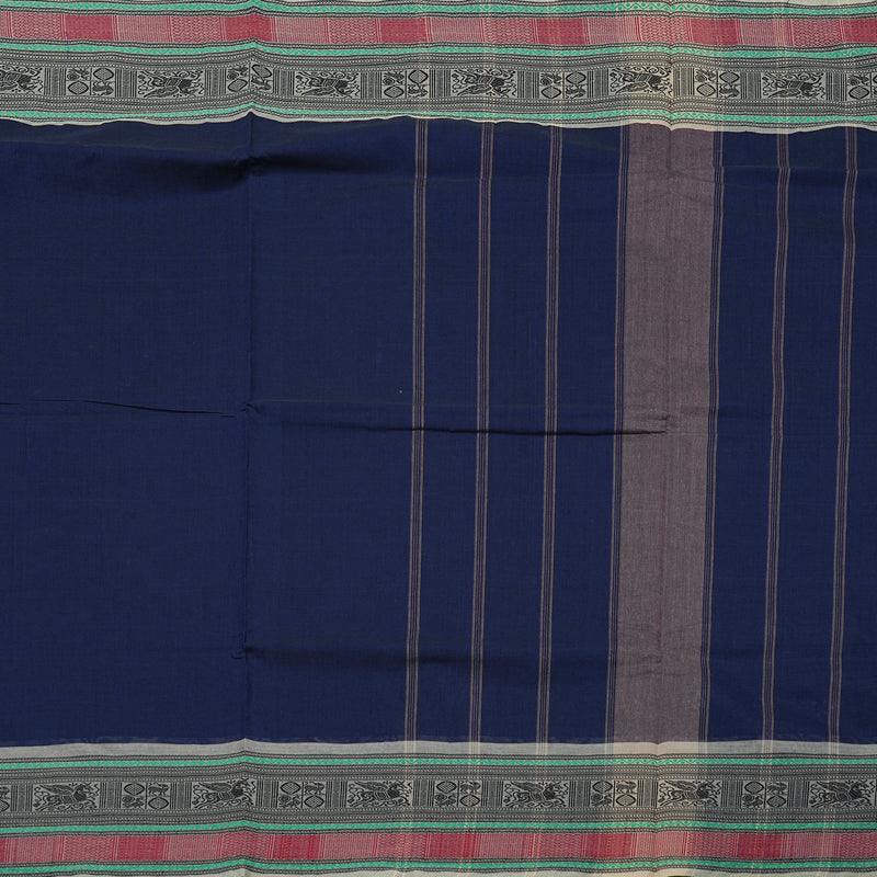 Hayagrivas Handloom Pure Cotton Saree in Majestic Dark Blue KBE78D4-16