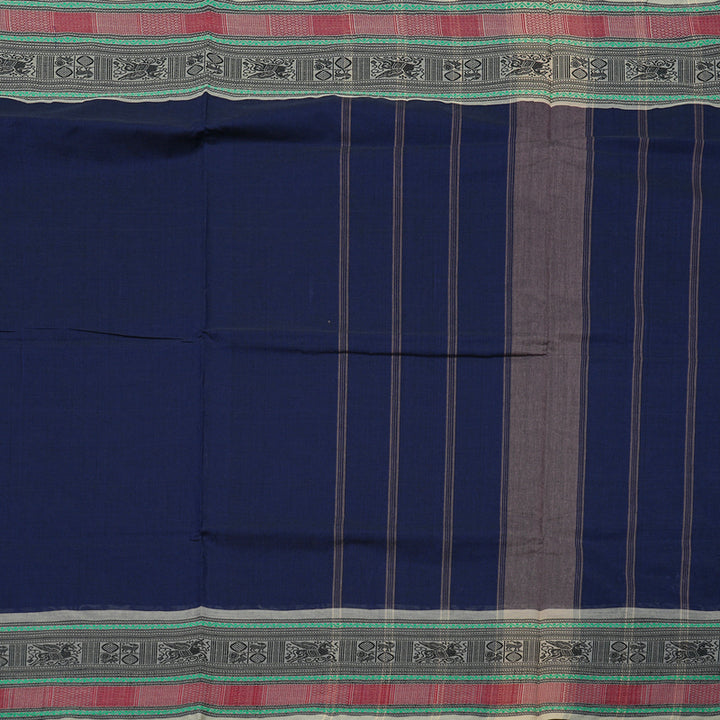 Hayagrivas Handloom Pure Cotton Saree in Majestic Dark Blue KBE78D4-16