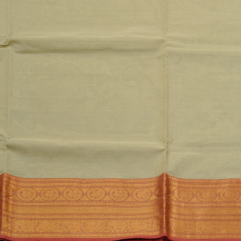 Hayagrivas Handloom Pure Cotton Saree in Delicate Beige KBE78D4-17