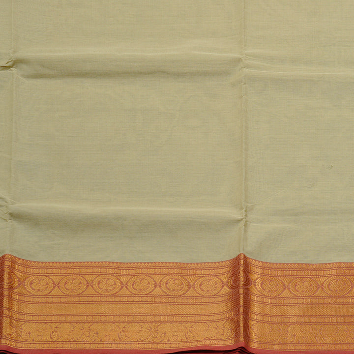 Hayagrivas Handloom Pure Cotton Saree in Delicate Beige KBE78D4-17