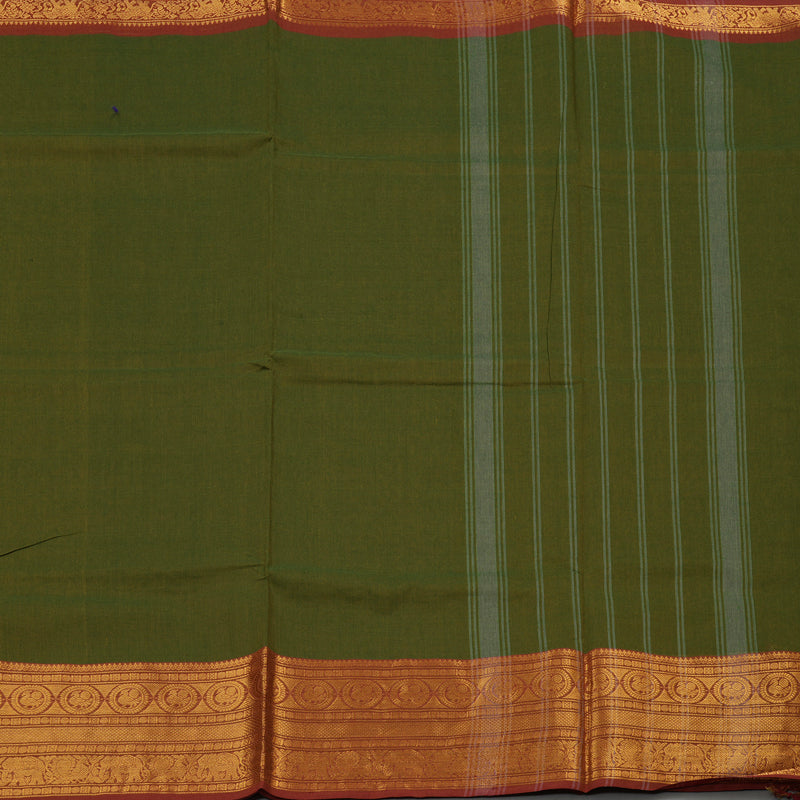 Hayagrivas Handloom Pure Cotton Saree in Attractive Maehendi Green KBE78D4-6