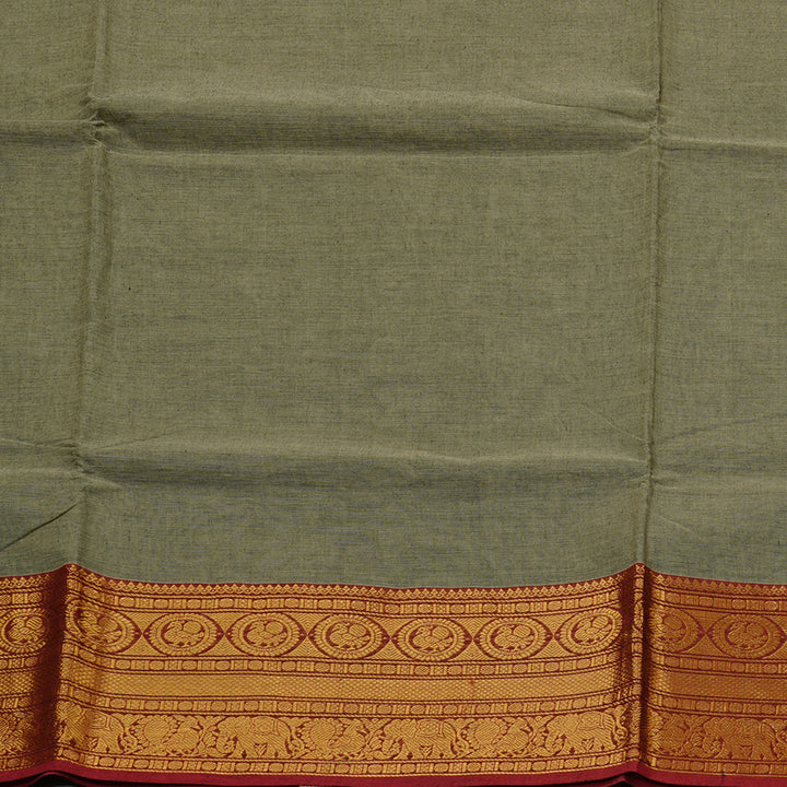Hayagrivas Handloom Pure Cotton Saree in Tranquil Beige KBE78D4-7