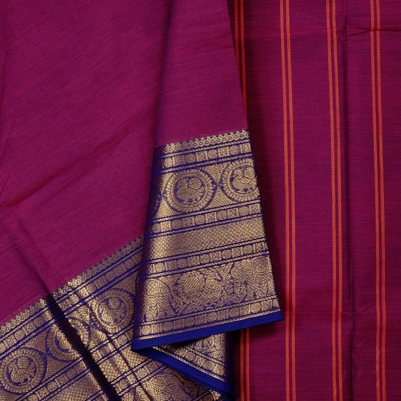 Hayagrivas Handloom Pure Cotton Saree in Mystical Magenta KBE78D4-8