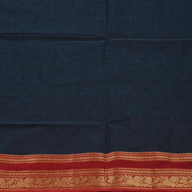 Hayagrivas Handloom Kora Silk Cotton Saree in Majestic Dark Grey KBE78D5-11