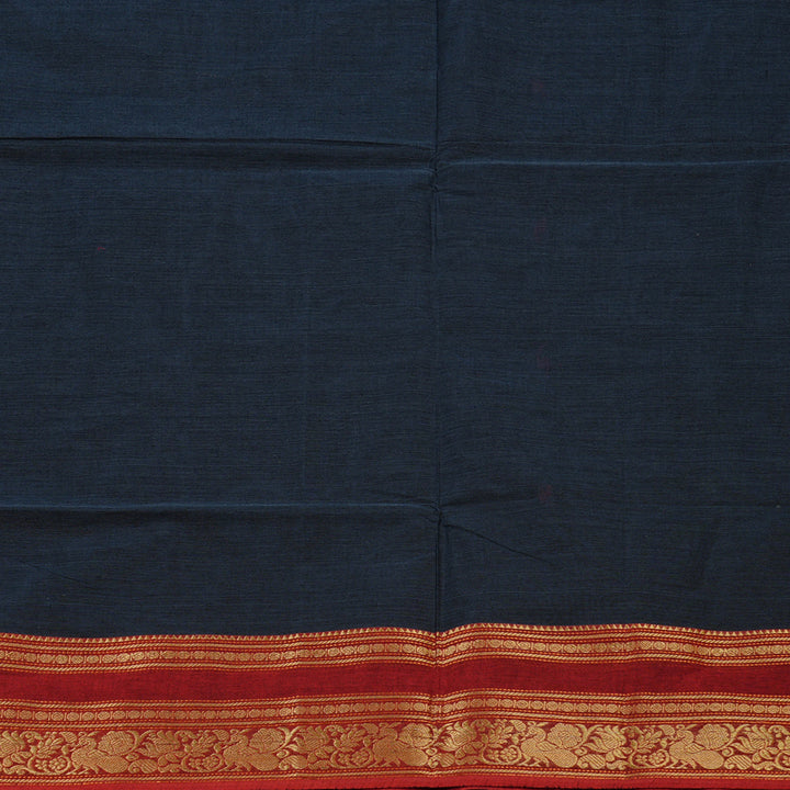 Hayagrivas Handloom Kora Silk Cotton Saree in Majestic Dark Grey KBE78D5-11