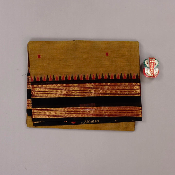 Hayagrivas Handloom Pure Cotton Saree in Earthy Dark Fenugreek KBE78D5-12