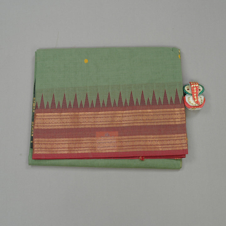 Hayagrivas Handloom Pure Cotton Saree in Stylish Pastel Green KBE78D5-18
