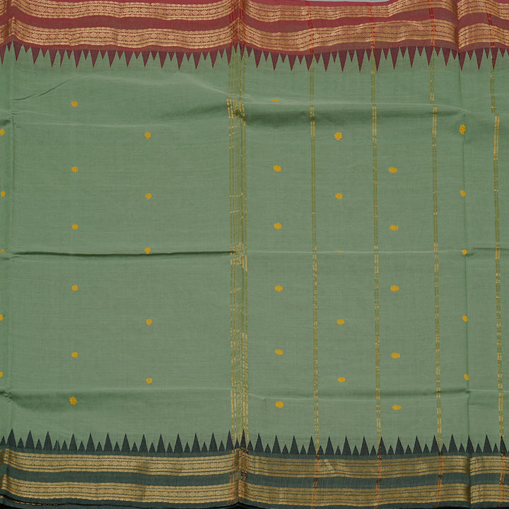 Hayagrivas Handloom Pure Cotton Saree in Stylish Pastel Green KBE78D5-18