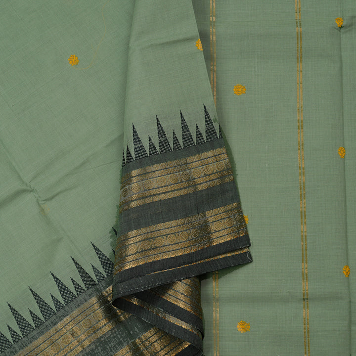 Hayagrivas Handloom Pure Cotton Saree in Stylish Pastel Green KBE78D5-18