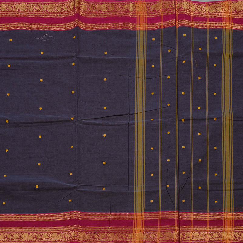 Hayagrivas Handloom Pure Cotton Saree in Vivid Elephant Grey KBE78D5-19