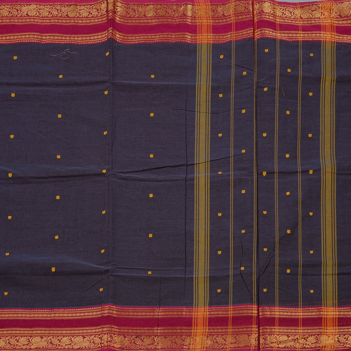 Hayagrivas Handloom Pure Cotton Saree in Vivid Elephant Grey KBE78D5-19