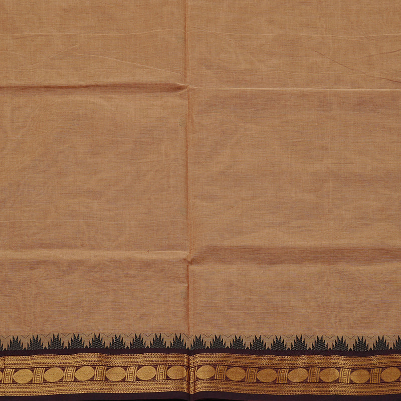 Hayagrivas Handloom Pure Cotton Saree in Serene Wheat Brown KBE78D5-2